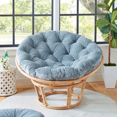 KURSI SANTAI PAPASAN ROTAN DENGAN KASUR DAN BANTAL / KURSI MINIMALIS PARABOLA BULAT