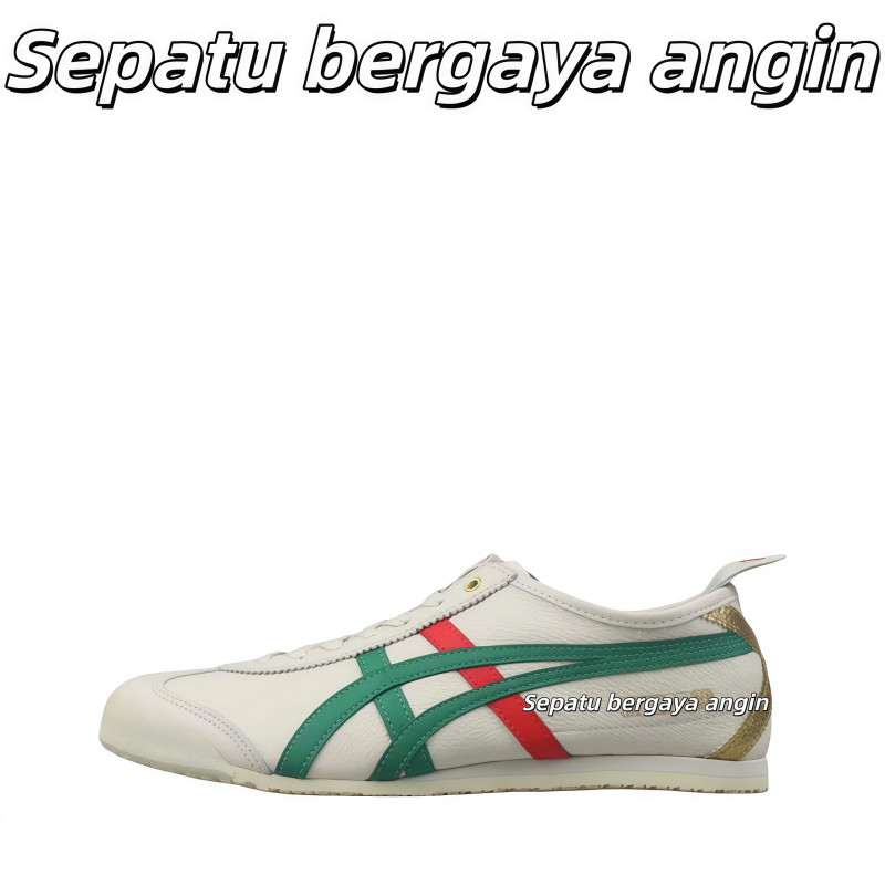 Onitsuka Tiger MEXICO 66 Leather low-top sneakers for men in white and green