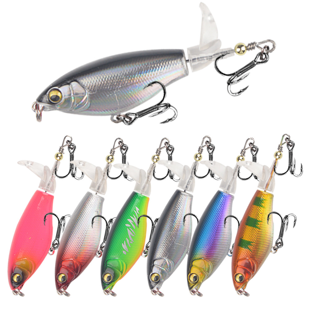 1Pcs Quality Whopper Plopper Wobblers 7.5cm 6.5g Topwater Popper Fishing Lure Hard Bait Rotating Sof