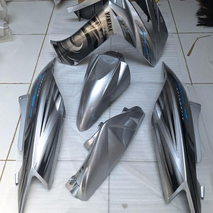 cover body bodi full halus tameng spakbor batok mio soul karbu 2007 silver - full body halus