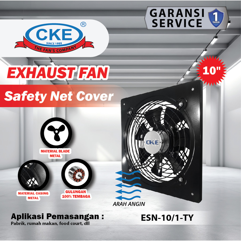 Wall Exhaust Fan 10" Inch Kipas Exhaust Fan Dinding Industrial 10 Inch