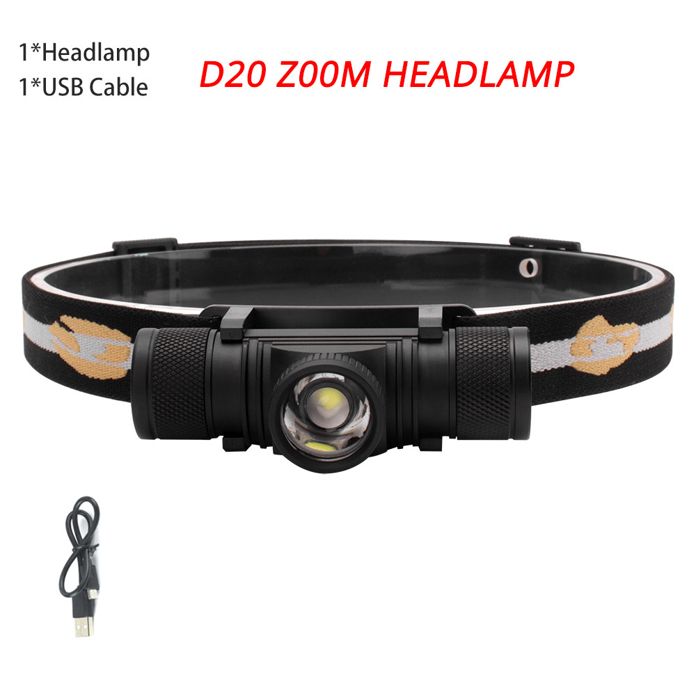 BORUiT D25 2000LM Powerful LED Headlamp Type-C Reargeable 18650 Battery Headlight Waterproof Outdoor