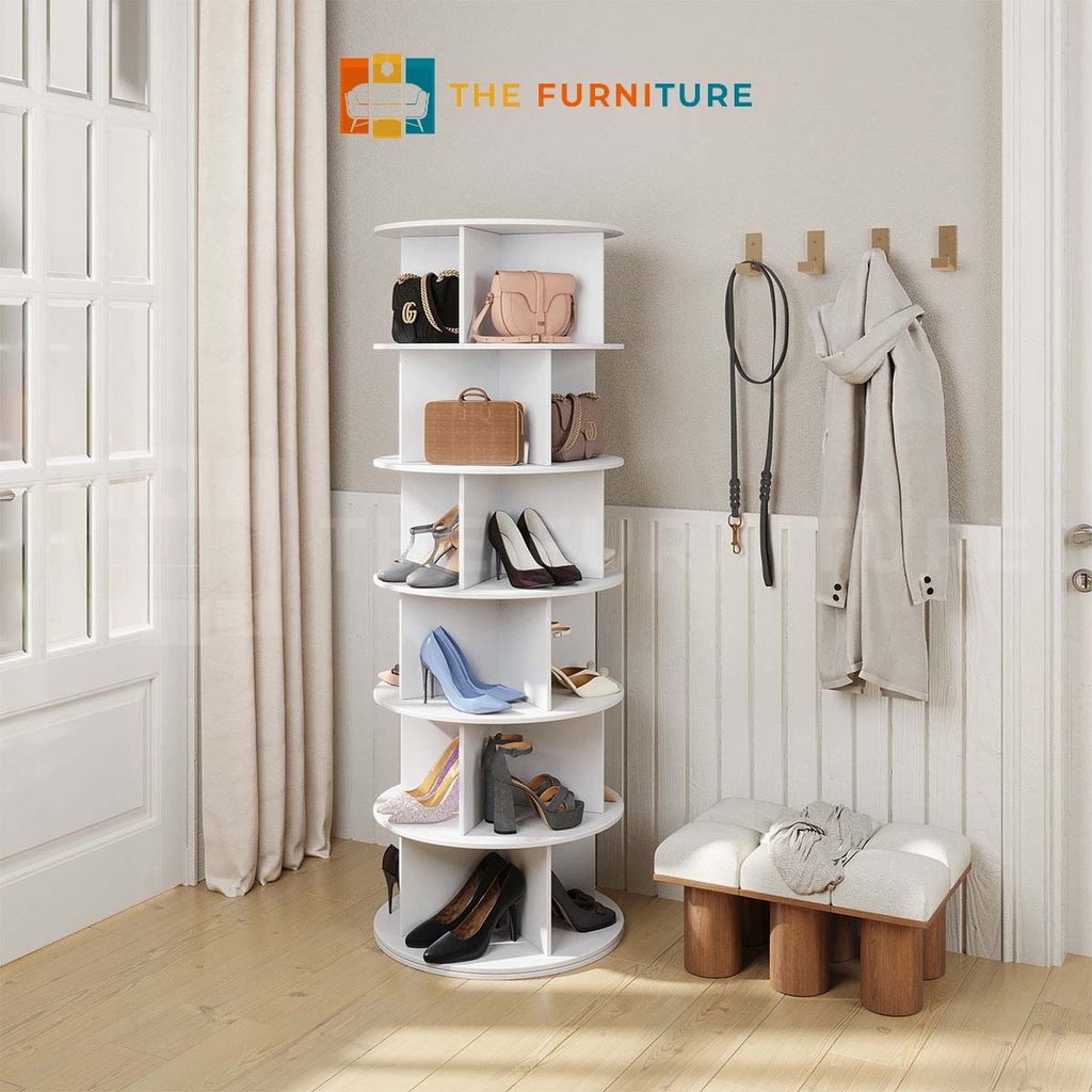 The Furniture- Rak Sepatu Putar/Lemari Sepatu Putar/Rak Sepatu Minimalis/Rak Pajangan