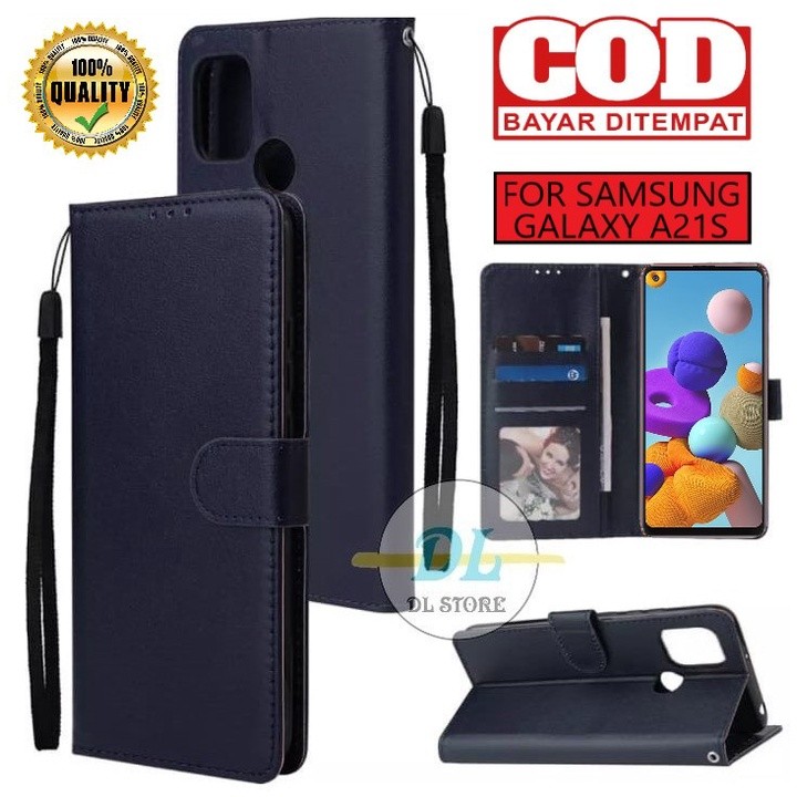 FLIP CASE SAMSUNG GALAXY A21S FLIP LEATHER CASE PREMIUM-FLIP WALLET CASE KULIT UNTUK SAMSUNG A21S CA