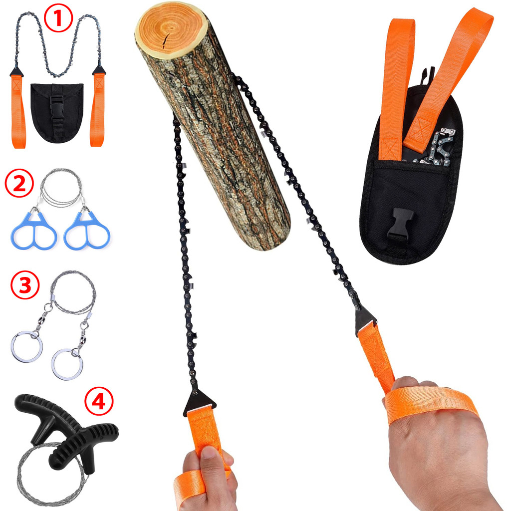 4 Styles Portable Survival Chain Saw Chainsaws Emergency Camping Hiking Tool Pocket Hand Tool Pouch 