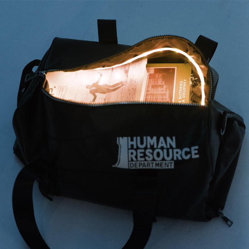 Arknights Role Playing Large Capacity Upgraded PU Leather Zipper agonal Black Travel Messenger Bag