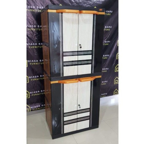 (KHUSUS BOGOR) LEMARI PLASTIK NAIBA 2 PINTU FULL RAK 9204 9264