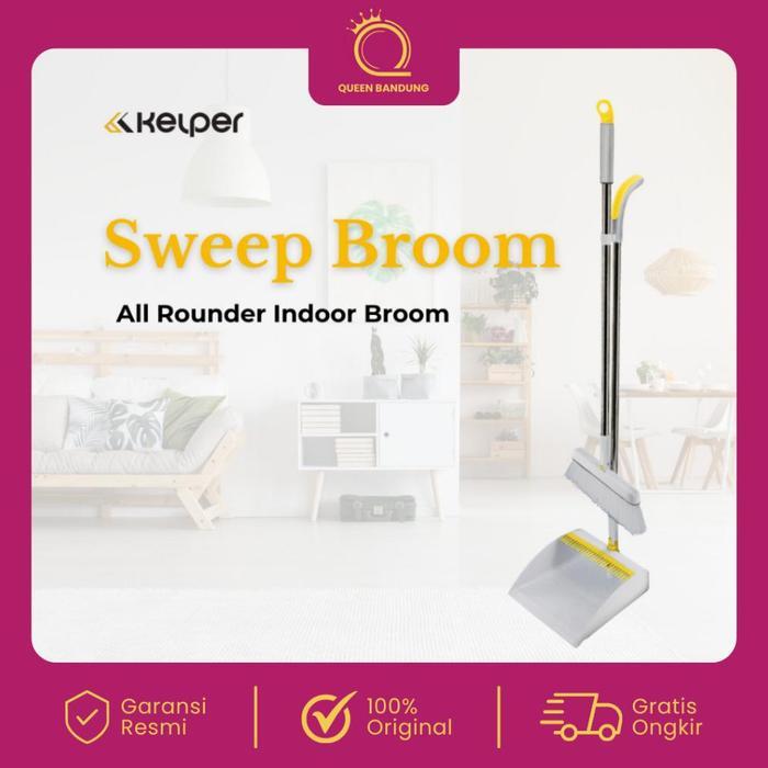 Tersedia Kelper Sweep Broom Sapu Set Pengki Lipat Alat Pembersih Lantai Serok Rambut
