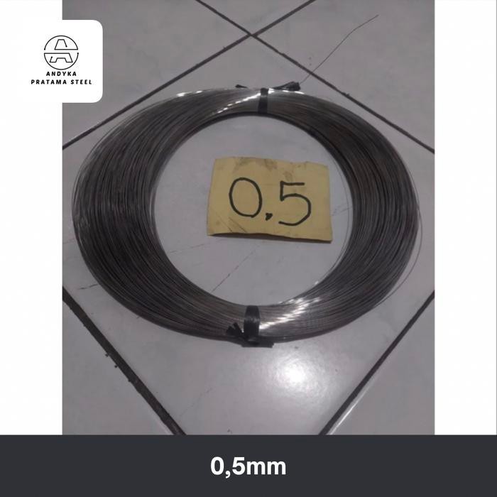 kawat stainless 304 uk 0,5mm hard & soft per 0,5kg - hard