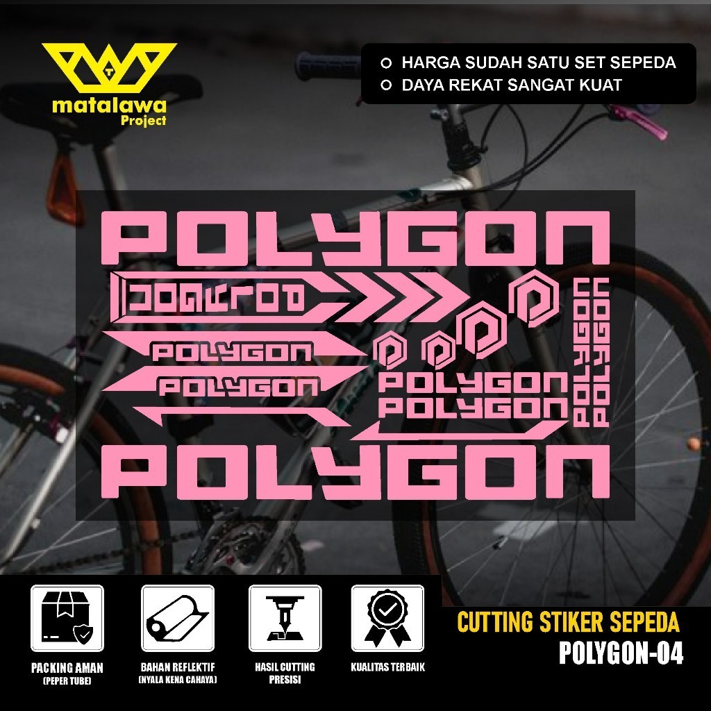 STIKER Premium POLYGON Sticker Cutting Sepeda POLYGON Stiker Decal Aksesoris Bike MTB Balap Set Dewa