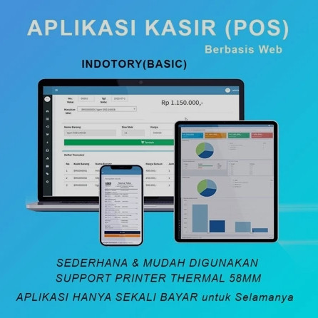 Aplikasi Kasir dan Stok Barang Berbasis Web (ORIGINAL) Lifetime INDOTORY SC