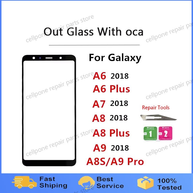 A++A750 Outer Screen For Samsung Galaxy A6 A7 2018 A8 Plus A9 Pro A8S A9S Tou Panel LCD splay Front 