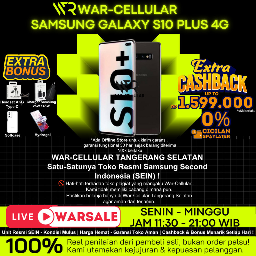 SEIN | Samsung Galaxy S10 Plus + 1TB 512GB 128B Second Resmi Indonesia | Fullset