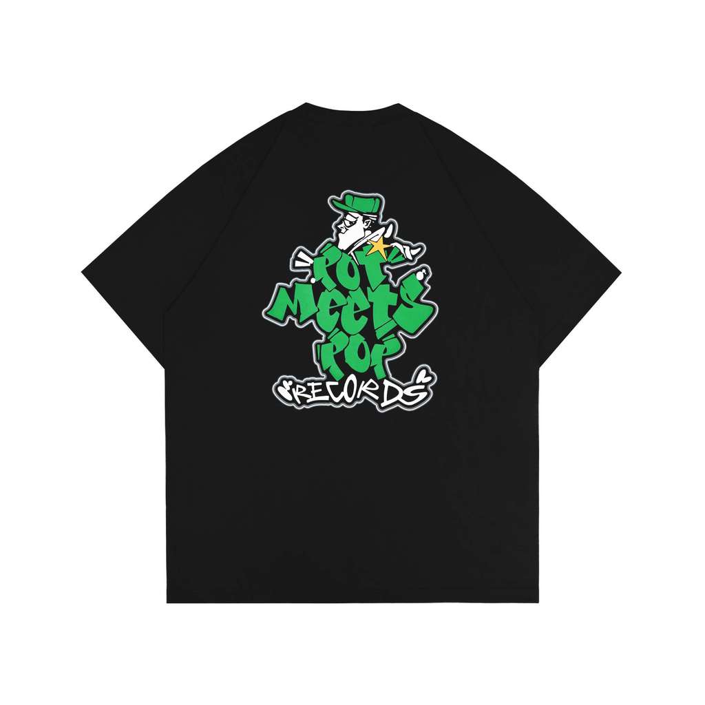 Pot Meets Pop - Boom Bap Tee Black - Kaos Graphic (190Gsm) - T'shirt Pria Unisex