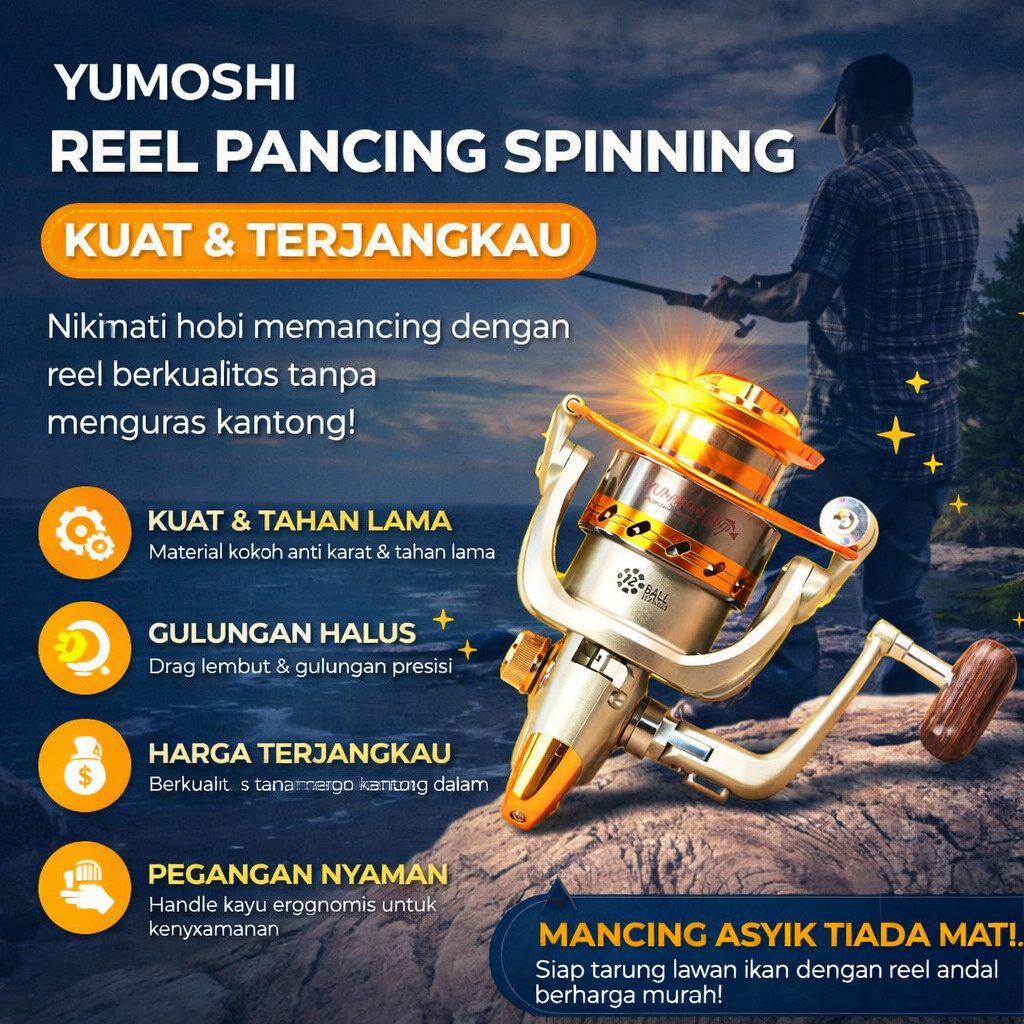 YUMOSHI REELSKING Reel Pancing Spinning Fishing Reel 4.1:1 9000 - EF9000
