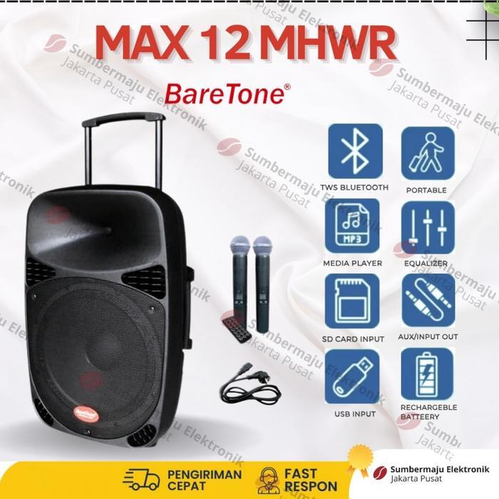 Speaker Portable BARETONE 12 MHWR / 12MHWR 12Inch Speaker Portable Meeting