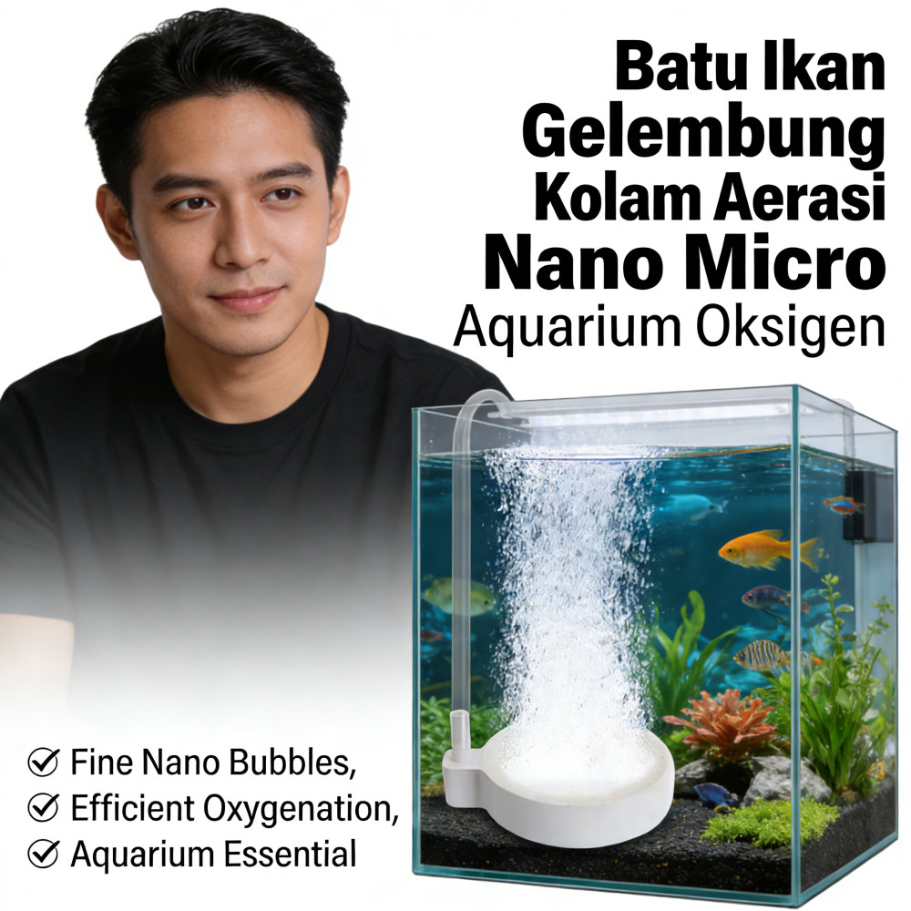 Batu Aerasi Nano Gelembung Kolam Nano Ikan Bubble Oxygen Micro