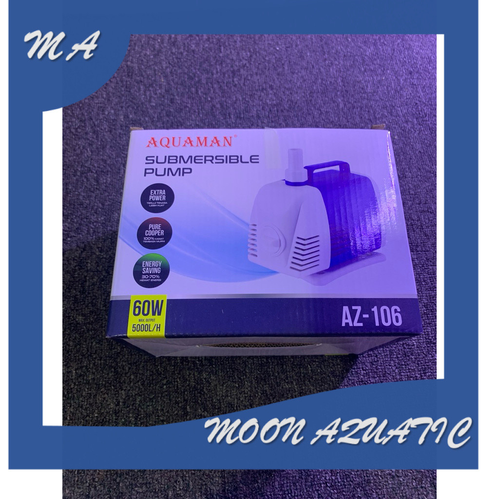 AQUAMAN AZ 106 AZ106 Pompa Celup Aquarium 60 Watt 5000 Liter Submersible Pump Kolam Koi