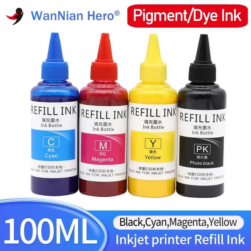 4Color Refill Pigemnt Dye Ink Kits for Brother LC432 LC451 LC462 LC472 LC404 412 LC401 LC402 LC421 L
