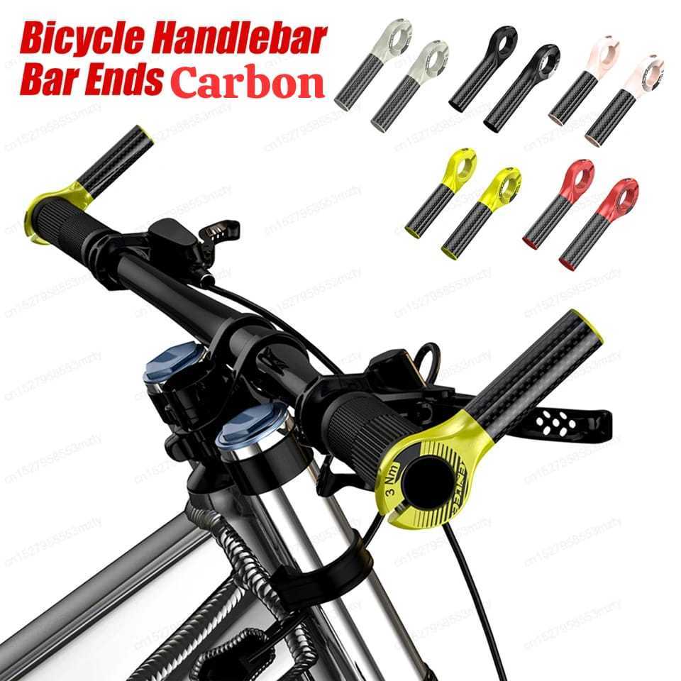 Foto Enlee Bar end Tanduk Carbon Stang Handlebar Ujung Barend Grip Gagang Rest Bar Sepeda MTB Touring Federal Hybrid