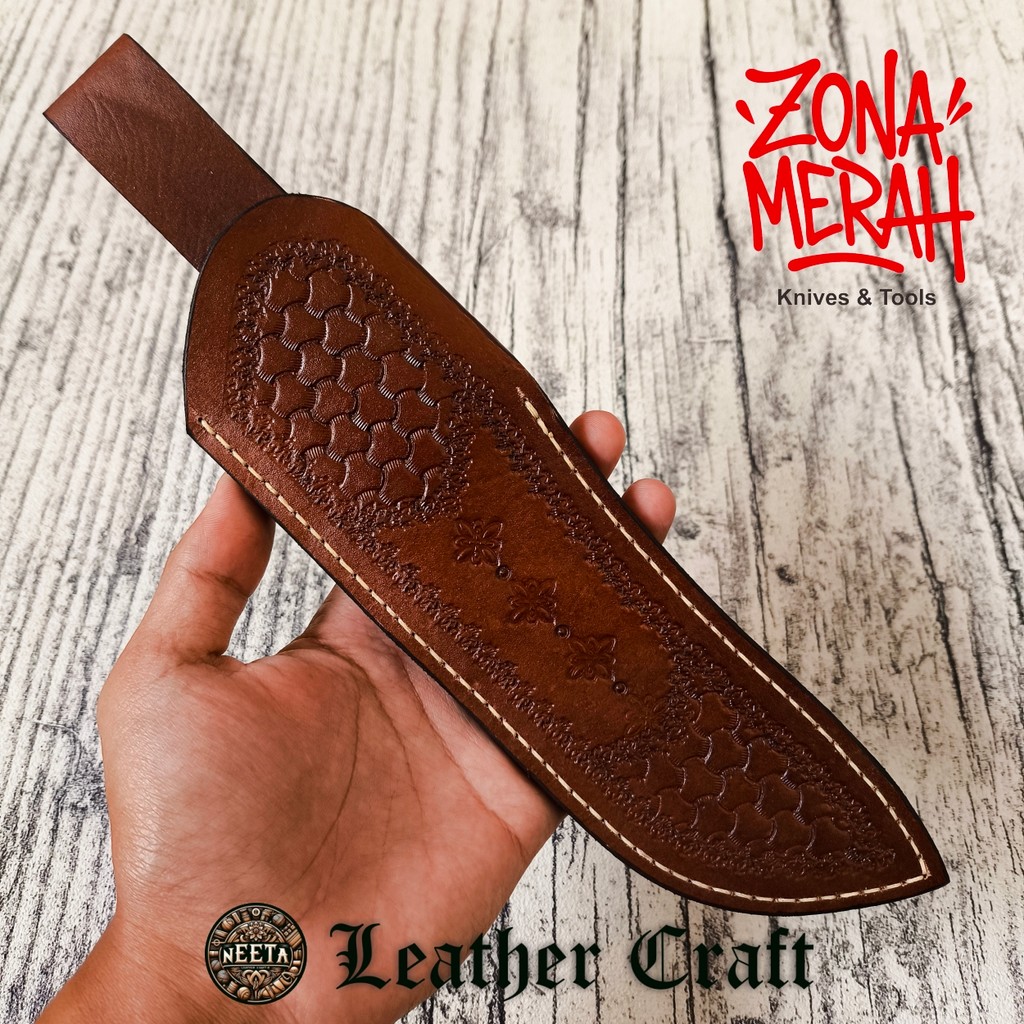 sarung pisau kulit asli neeta original motif untuk pisau skinning butcher bullnose victorinox tramon
