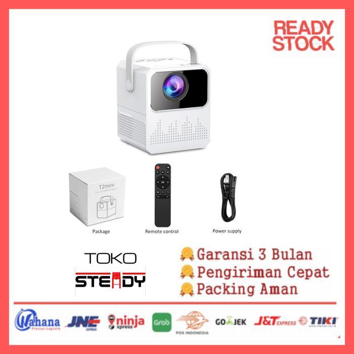 Android Proyektor TV T2mini 6000 Lumen 4K HD Bluetooth Smart Projector T2 Mini - 3BULAN