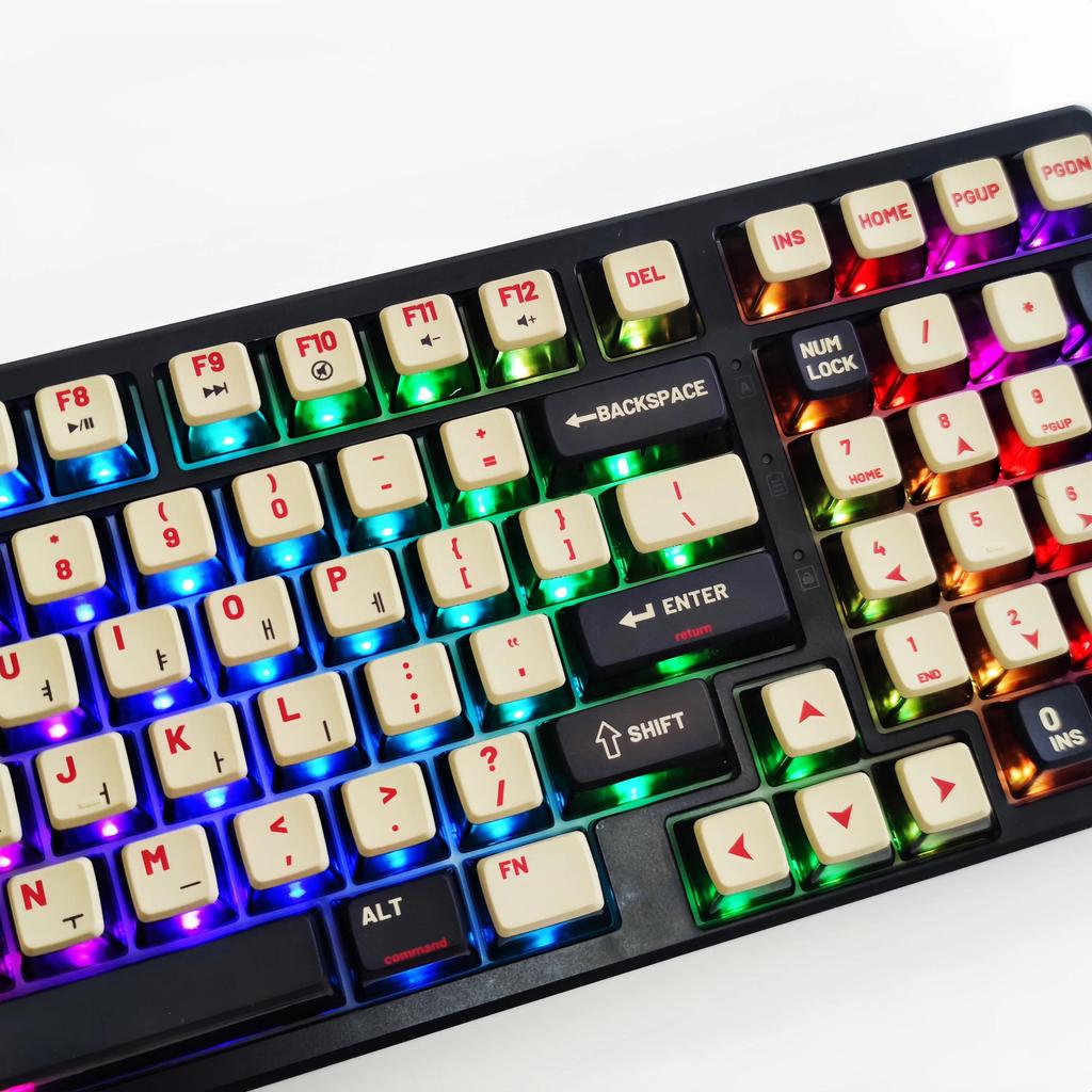 Retro Korean Pudng Keycaps ASA Profile PBT Transparent Backlight Hangul keycap For Mechanical Keyboa