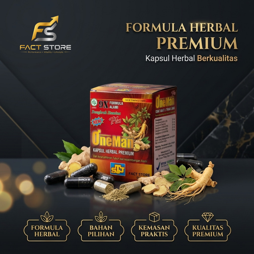 ONE MAN  Formula Herbal Berkualitas – 1 Box Isi (20 Kapsul)