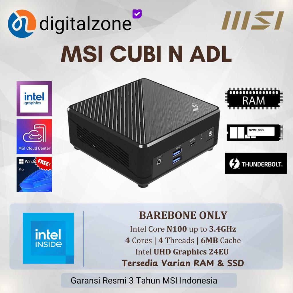 MSI Cubi N ADL Intel N100 - Mini PC Intel N100 - Mini PC MSI Cubi N100