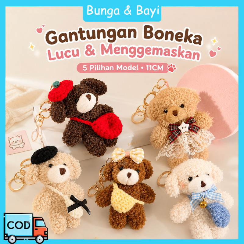 Beruang Gantungan Kunci Liontin Mewah Boneka Beruang Liontin Lucu Liontin Aksesoris Gantungan Kunci