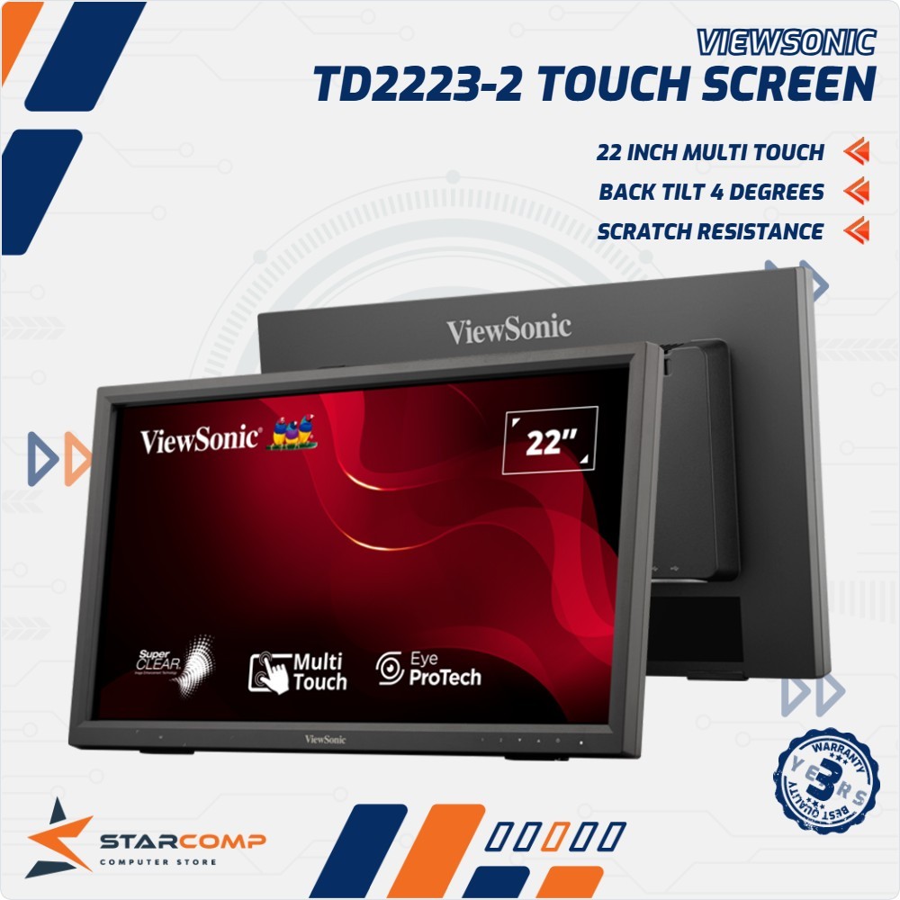 ViewSonic TD2223 IR Touch Screen 22 Inch Monitor HDMI VGA TD 2223