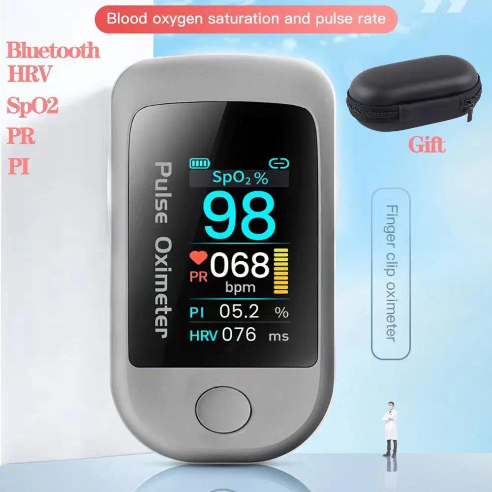 Bluetooth blood oxygen monitor, fingertip pulse, HRV heart rate saturation blood oxygen meter, mecal
