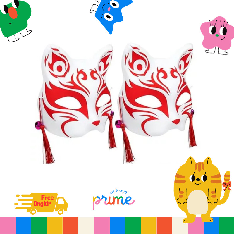 Topeng Kitsune/Topeng Anime/Topeng Fox Kitsune/Mask Cosplay Kitsune
