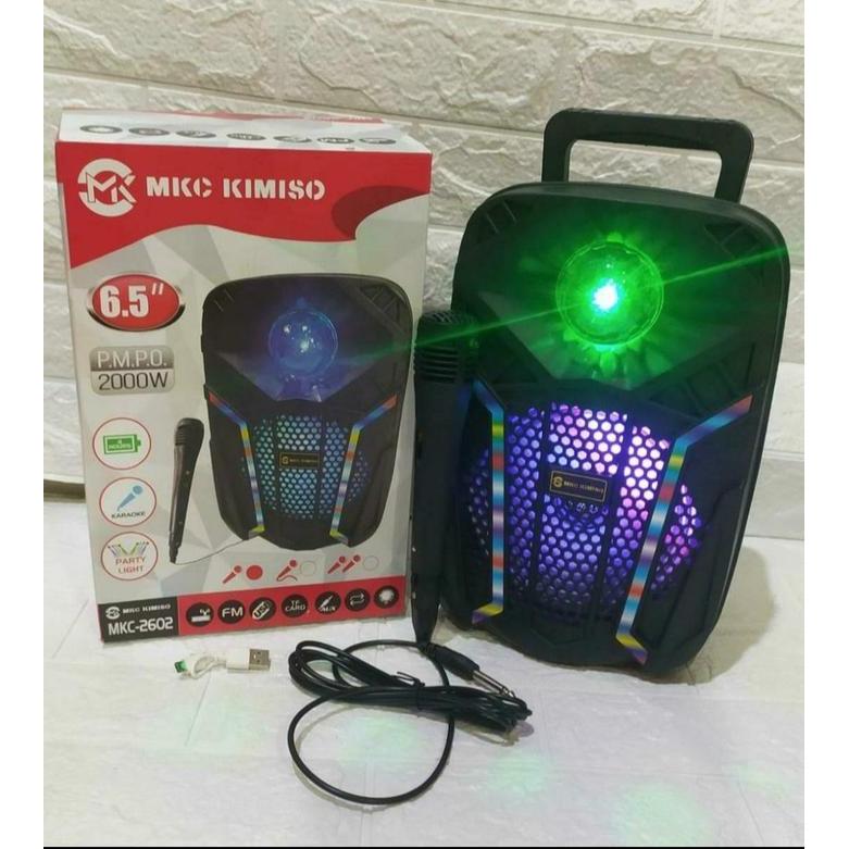 Speaker Karaoke Bluetooth Portable KIMISO QS-2602 | Bass Kuat | Support USB TF Card - 2602 terlaris