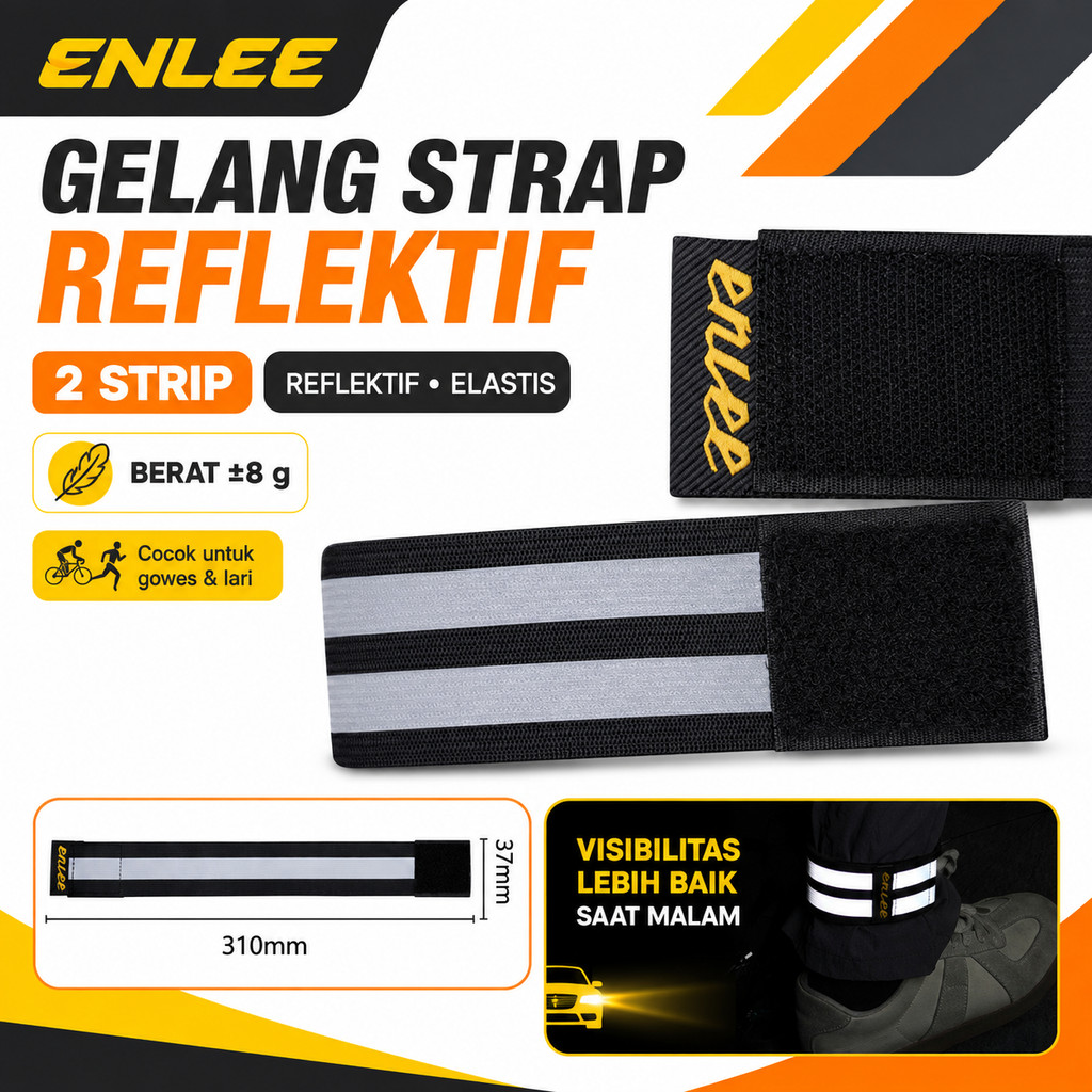 Foto Enlee Gelang Strap Reflector Safety Foot Band Reflective Arm Pelindung Night Riding Sepeda Running
