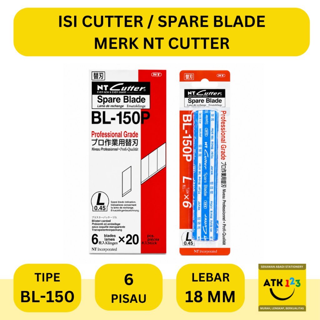 NT CUTTER Isi Cutter / Refill Cutter / Pisau Cutter Merk NT BL-150P ASLI
