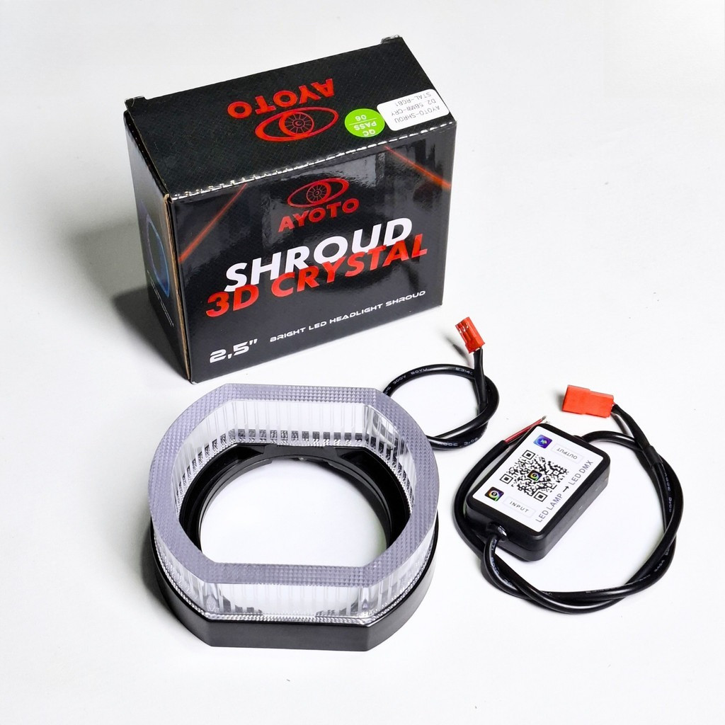 Shroud 3D Crystal Ayoto Untuk Biled 2.5inch RGB Premium - Ring Shroud BMW Bi LED