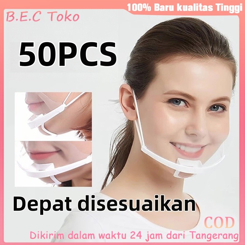 50 Pcs Masker Transparan Anti Droplet Masker Chef Transparan Penutup Mulut Cheft Mua Cafe Restoran