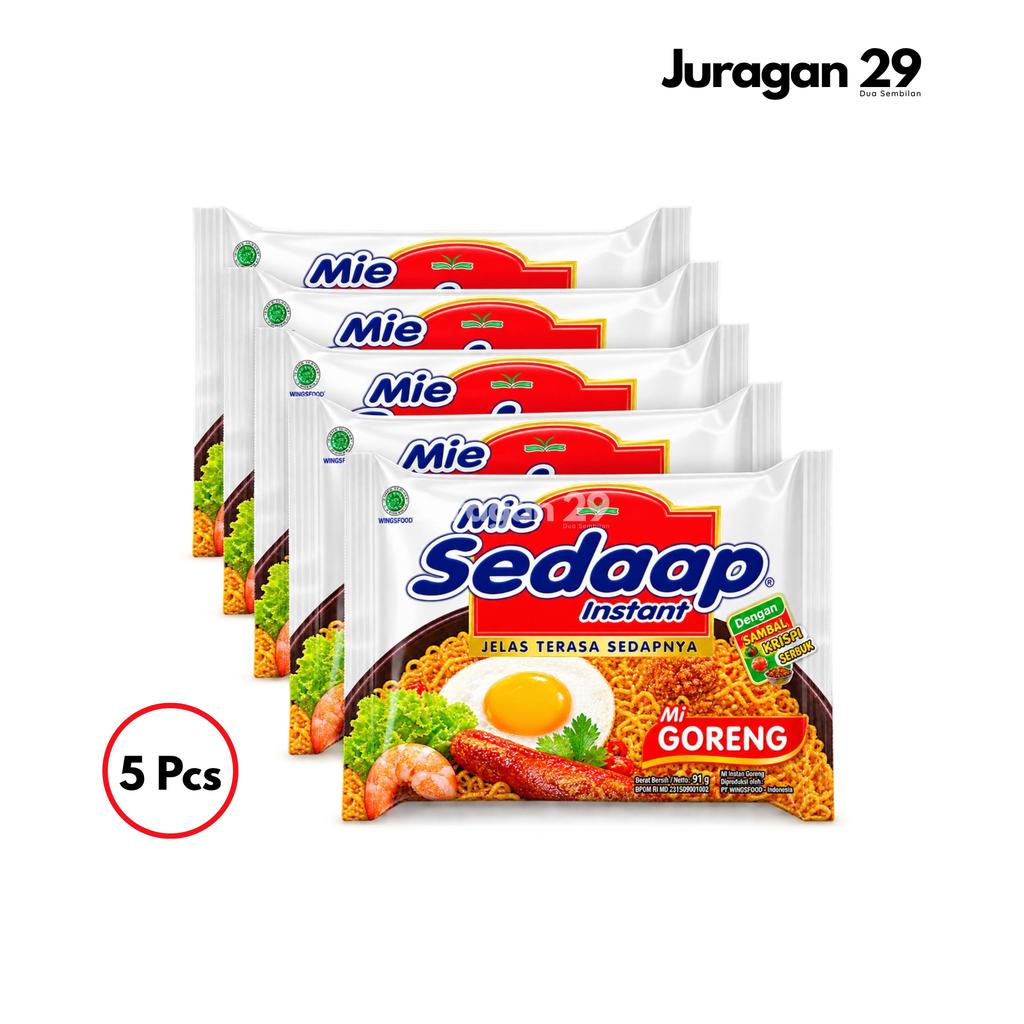 Mie Sedaap Mi Goreng 91g isi 5 Pcs - Sambal Krispi Serbuk