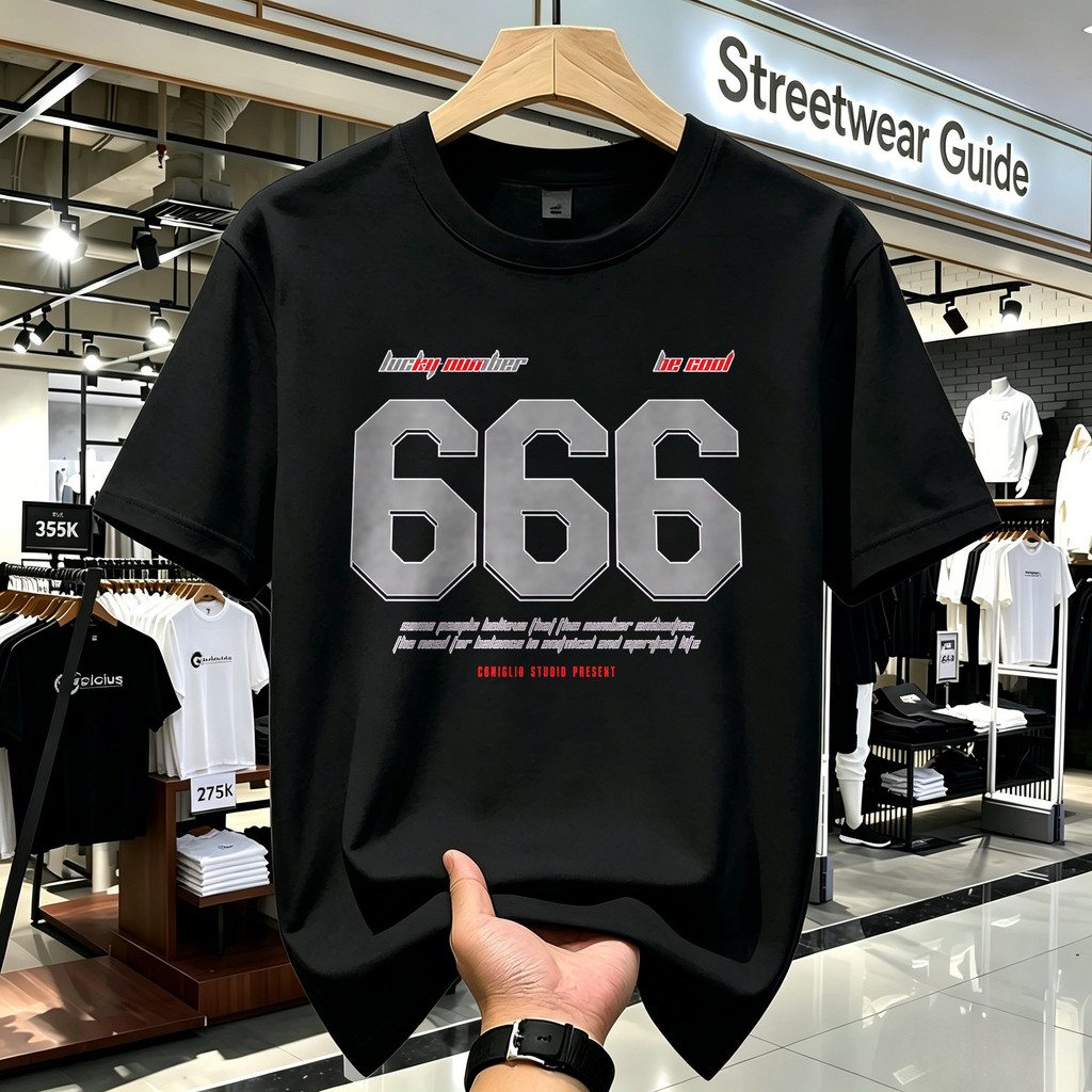Kaos Vintage 666 Black Metal Kaos Pria Oversize T Shirt Unisex American Style Kaos Band Retro Amerik
