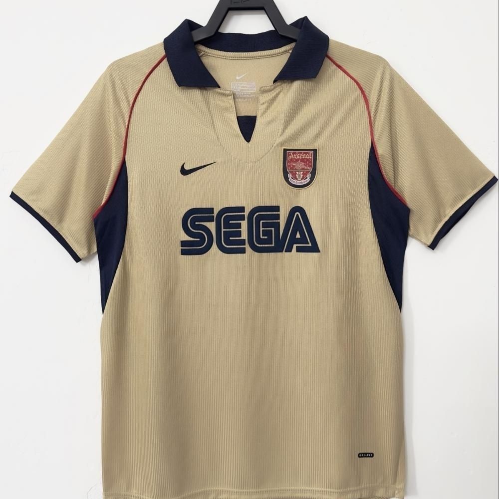 2001-02 Arsenal Away Retro Jersey Lengan Pendek