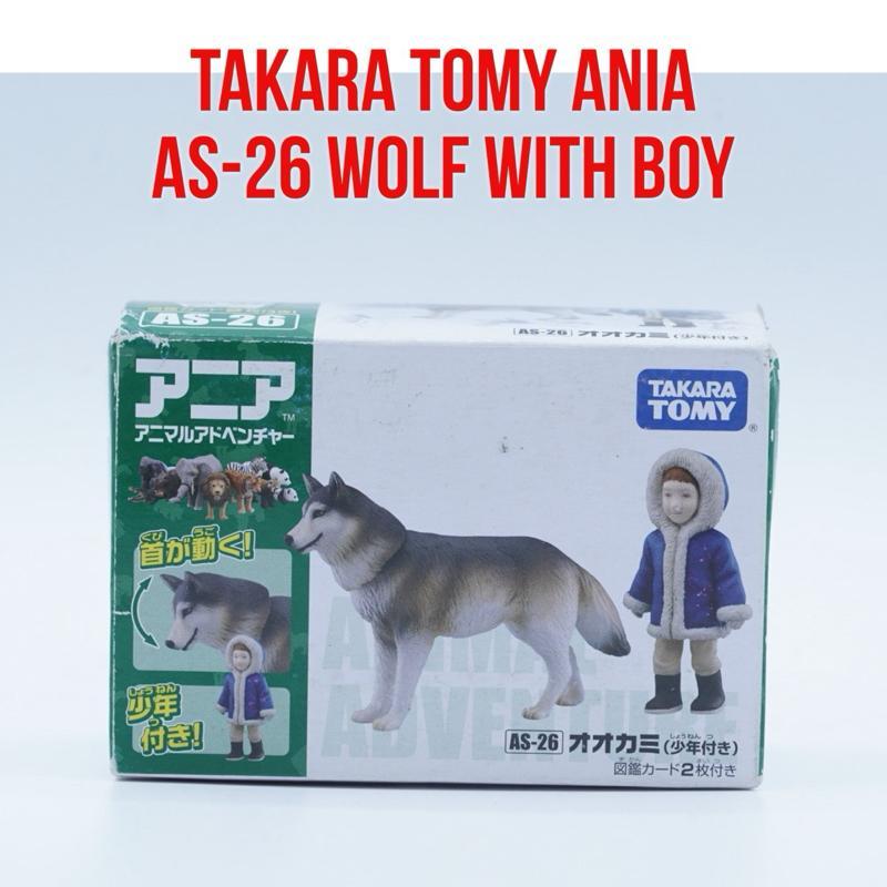 Takara Tomy Ania AS-26 Wolf with Boy Serigala dan Anak Lelaki Animal Adventure | Mainan Binatang Min