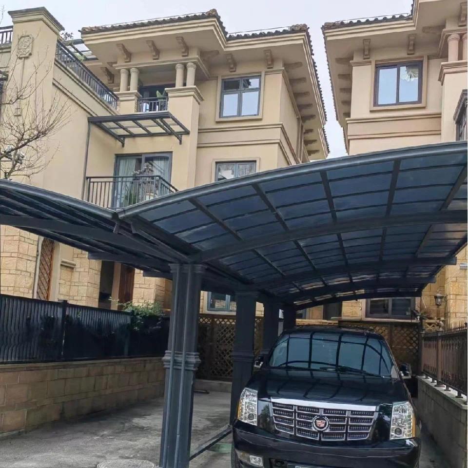 Modern Polycarbonate Canopy Carport – Waterproof Aluminum Frame Sunshade for Driveway or Garden