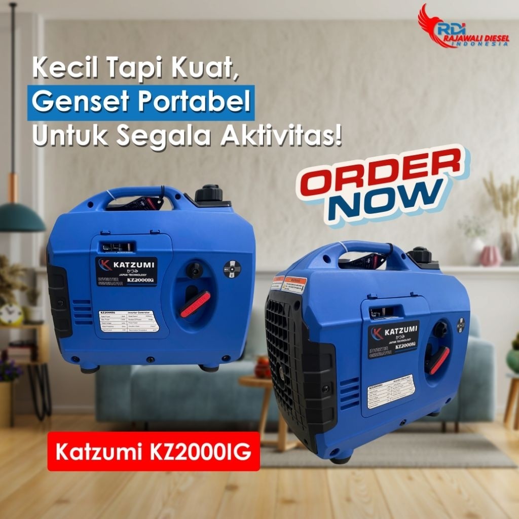 Genset KATZUMI PORTABLE INVERTER KZ2000IG 1 PHASE 1000 WATT Bensin