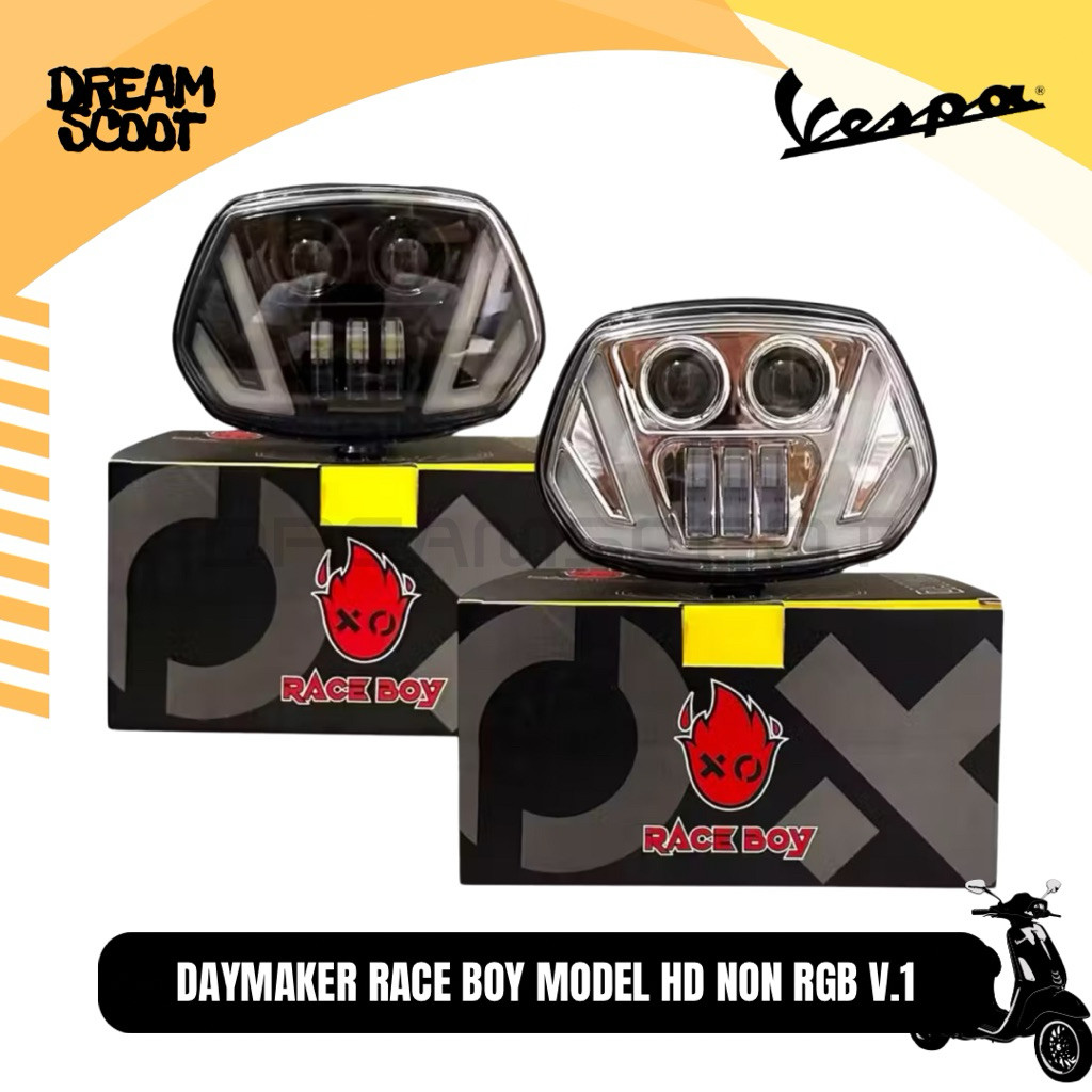 Headlamp Daymaker Race Boy  Vespa Model HD Sprint Headlamp Vespa Sprint Daymaker Vespa Daymaker spri