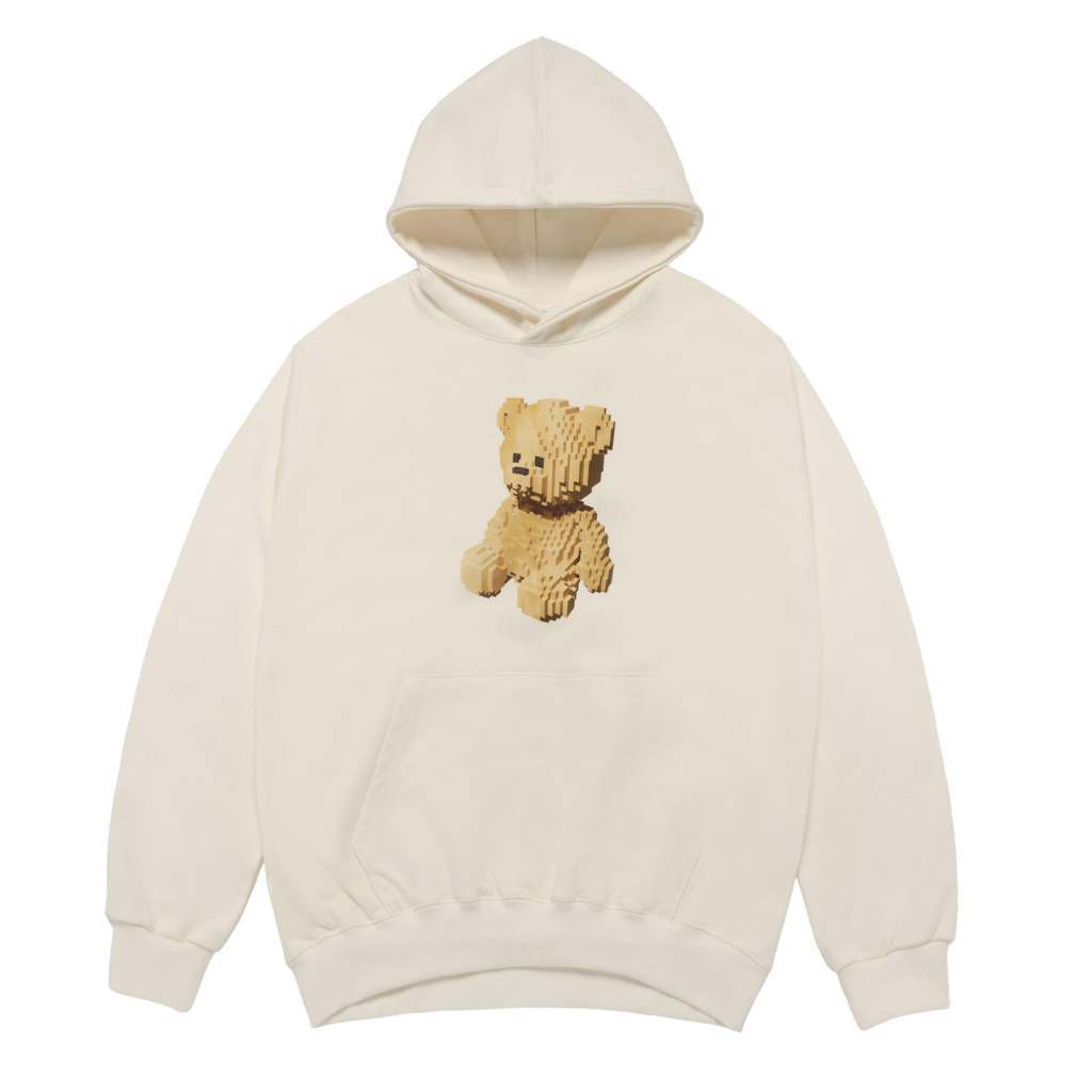 ADLV Block Bear Hoodie Cream