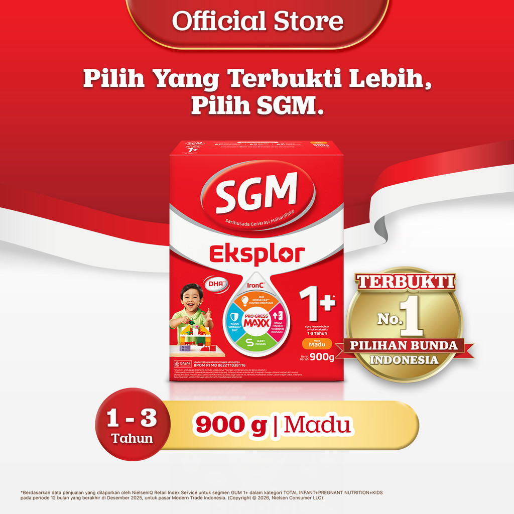 SGM Eksplor 1+ dengan IronC Susu Pertumbuhan Rasa Madu 900GR