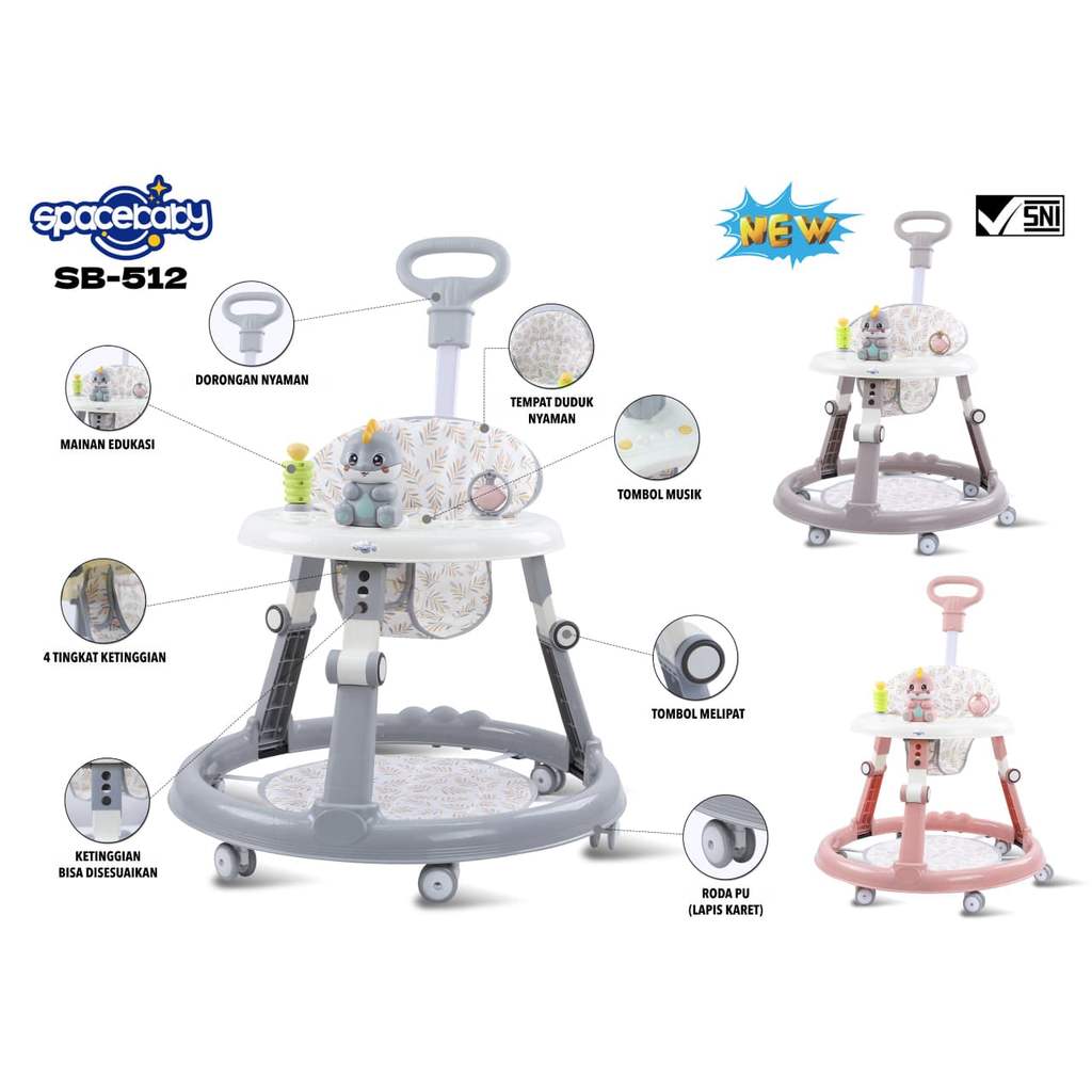 Baby walker anak murah Space Baby SB-512 Dino with steer