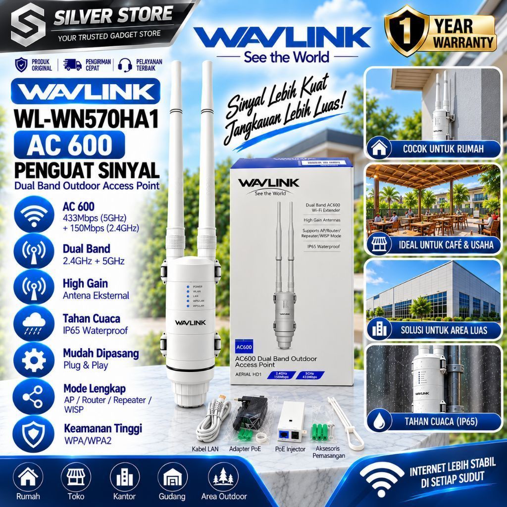 WAVLINK WL-WN570HA1 AC 600 PENGUAT SINYAL WIFI