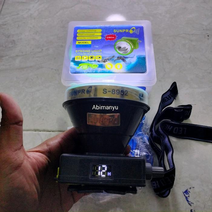 PROMO  senter kepala selam SL-8962 tombol putar / dimmer 280watt sunpro strong light baterai lithium